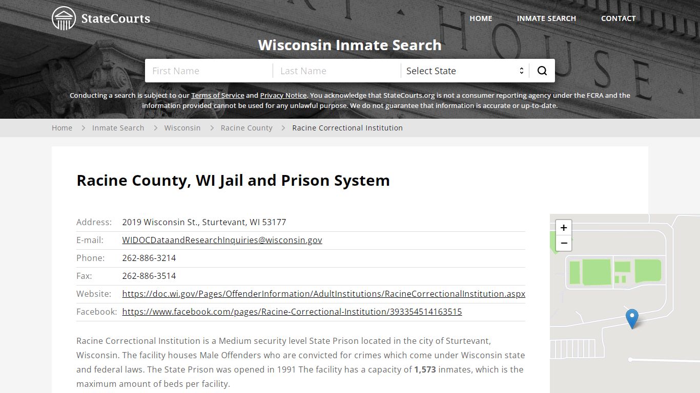 Racine Correctional Institution Inmate Records Search ...